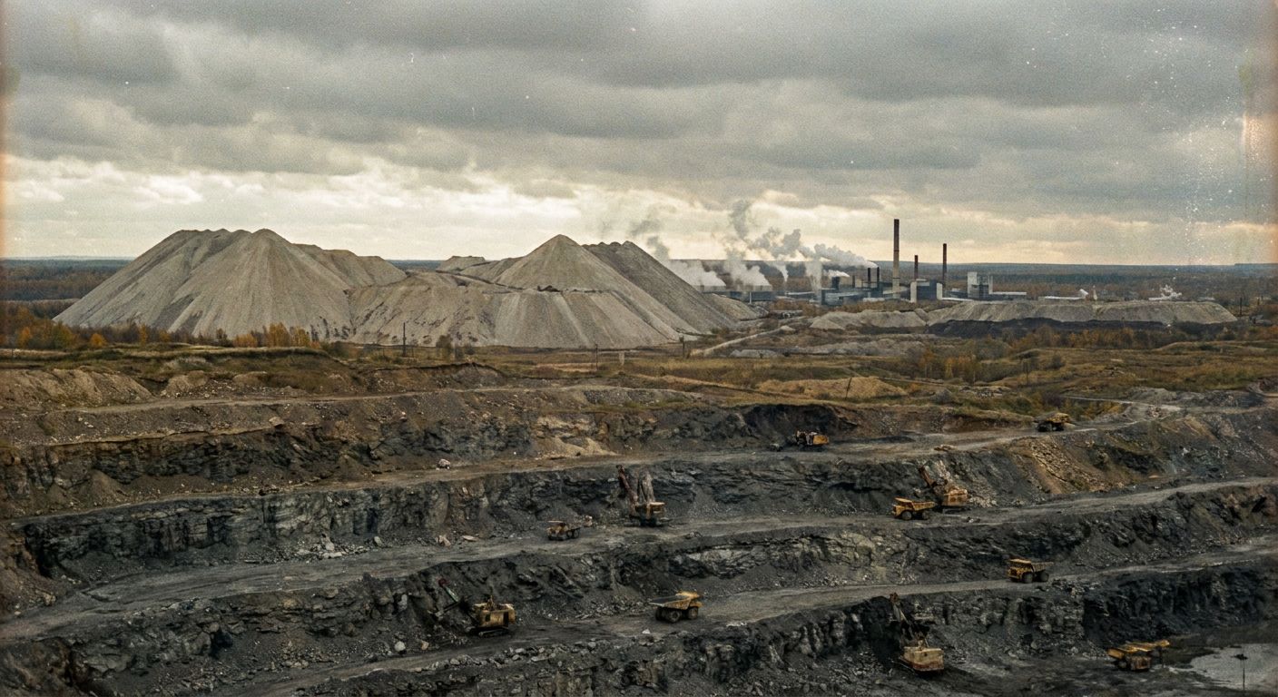 A landscape view of geological shale formations showing layered sedimentary rock in a dry, basin environment.