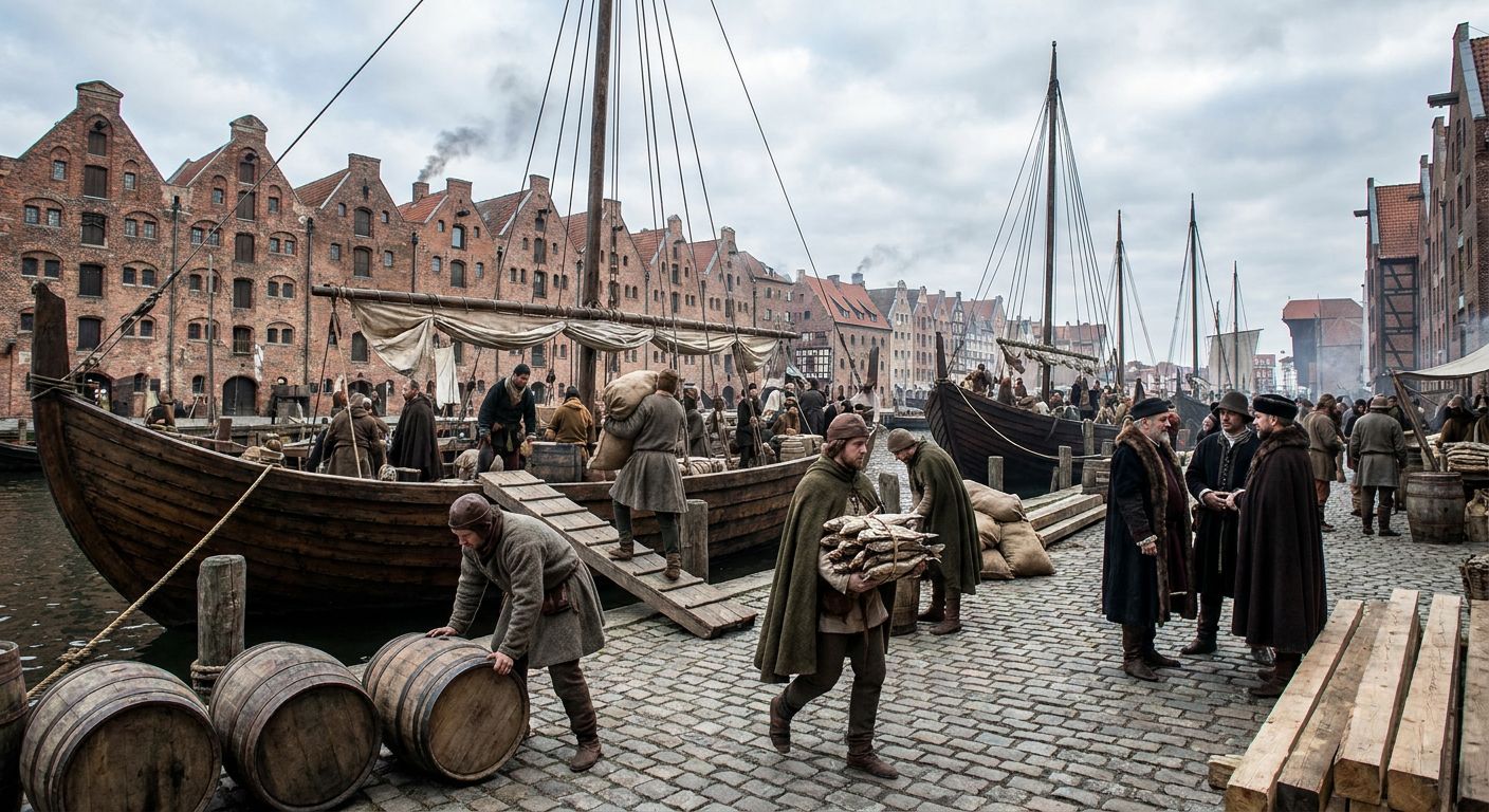 Historical timber warehouses of the Hanseatic wharf at Bryggen in Bergen, Norway, reflecting medieval merchant architecture.